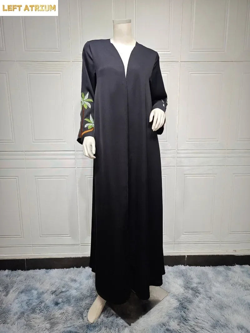 Black Leaves – Embroidered Abaya for the Muslim Woman