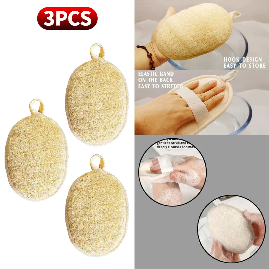 The Loofah Towel – Natural Bath Sponge Set (1/3/6 Pieces)