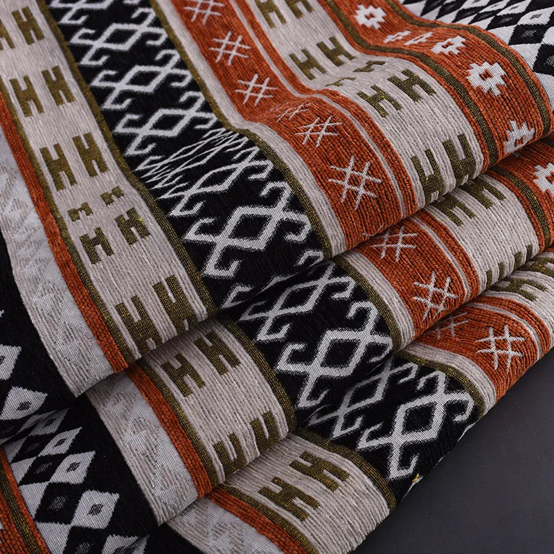 148x100cm Thickener Chenille Jacquard Sofa Fabric Cloth Stripe Luxury Anti-Slip Sofa Cover Boho Fabric Set Luggage DIY Clothing