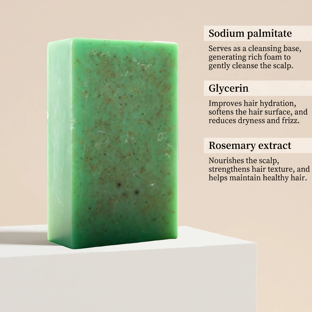 Rosemary Volumizing Shampoo Bar Natural Olive Coconut Oil Solid Soap Hair Cleansing Refreshing Smooth Lightweight Hair Care