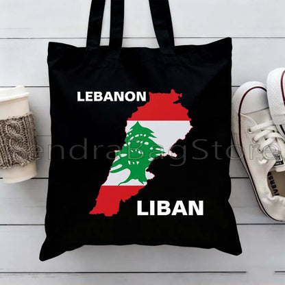 Ya Beirut – Lebanon Flag Heart Canvas Shoulder Tote