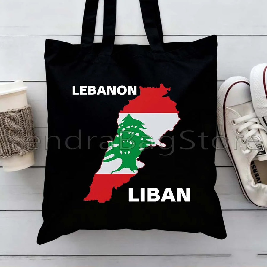 Ya Beirut – Lebanon Flag Heart Canvas Shoulder Tote