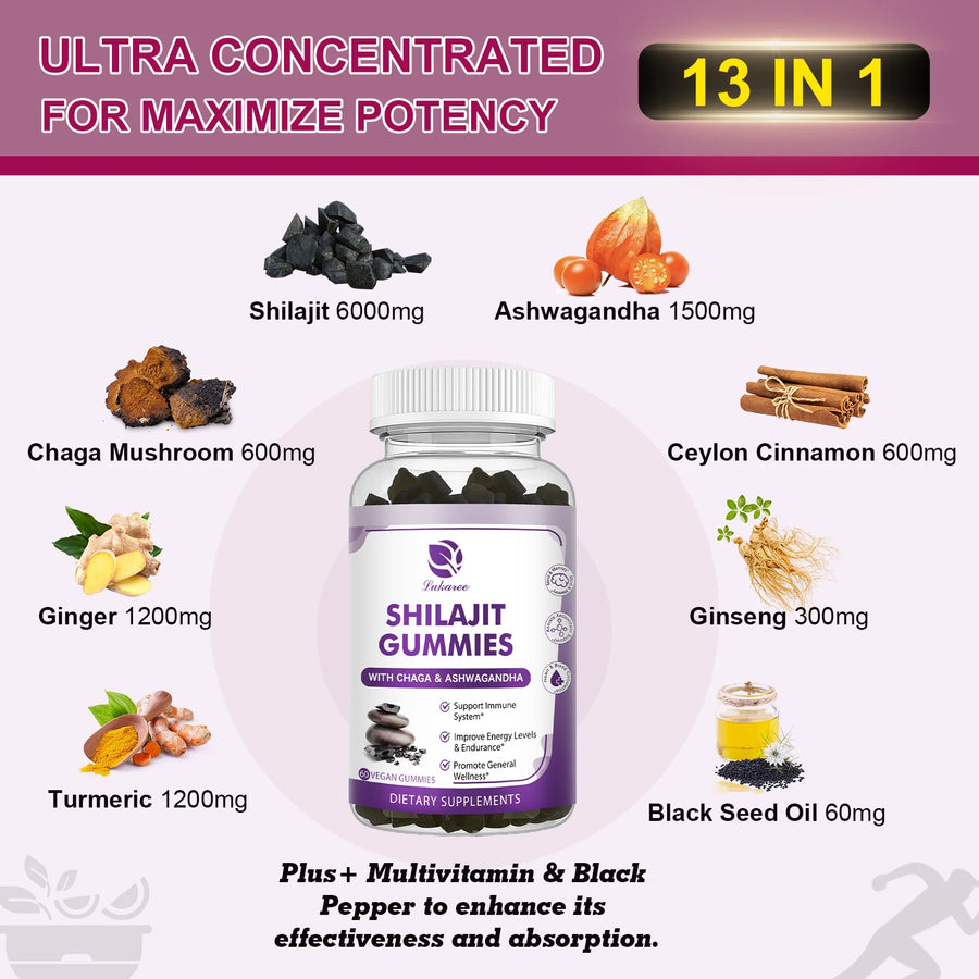 The Himalayan Gummy – 13-in-1 Pure Shilajit Supplement for Brain & Energy