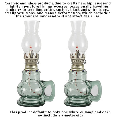 Retro Glass Oil Lamp – Windproof Kerosene Lantern, Vintage Home & Wedding Decor