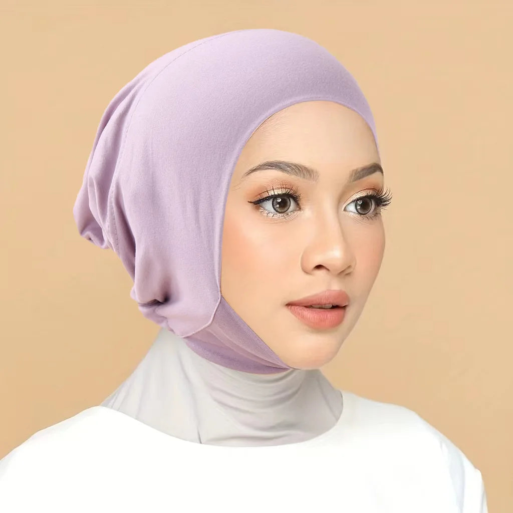 Inner Cap Hijab For Women Solid Underscarf Hijab Undercap Scarf Turban Hat Islamic Muslim Hijabs Ready To Wear Headcover