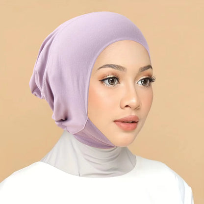 Inner Cap Hijab For Women Solid Underscarf Hijab Undercap Scarf Turban Hat Islamic Muslim Hijabs Ready To Wear Headcover