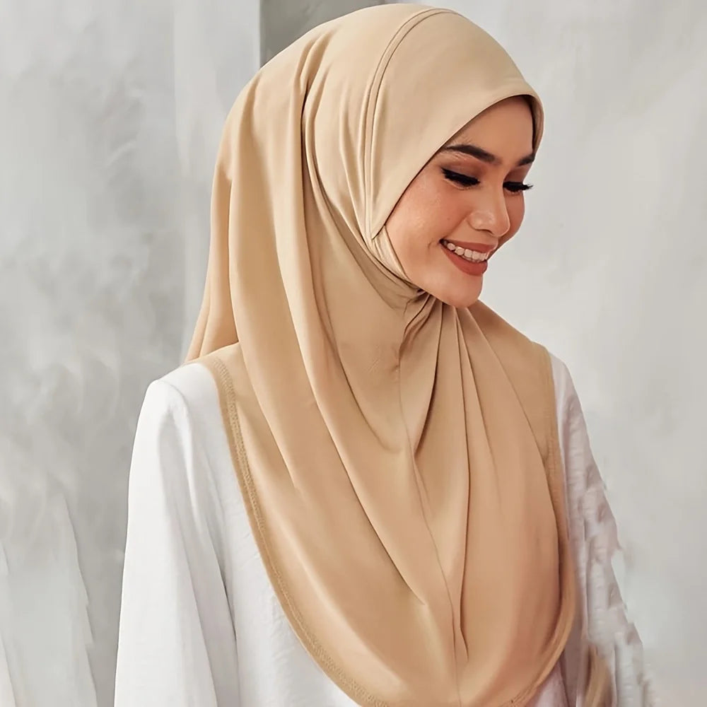 New Instant Ready to Wear Hijab Muslim Women Stretchy Sports Jersey Hijab Scarves Malaysia Headwraps Caps
