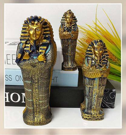 Tutankhamun Coffin & Mummy Ornament – Egyptian Pharaoh Handicraft Decor