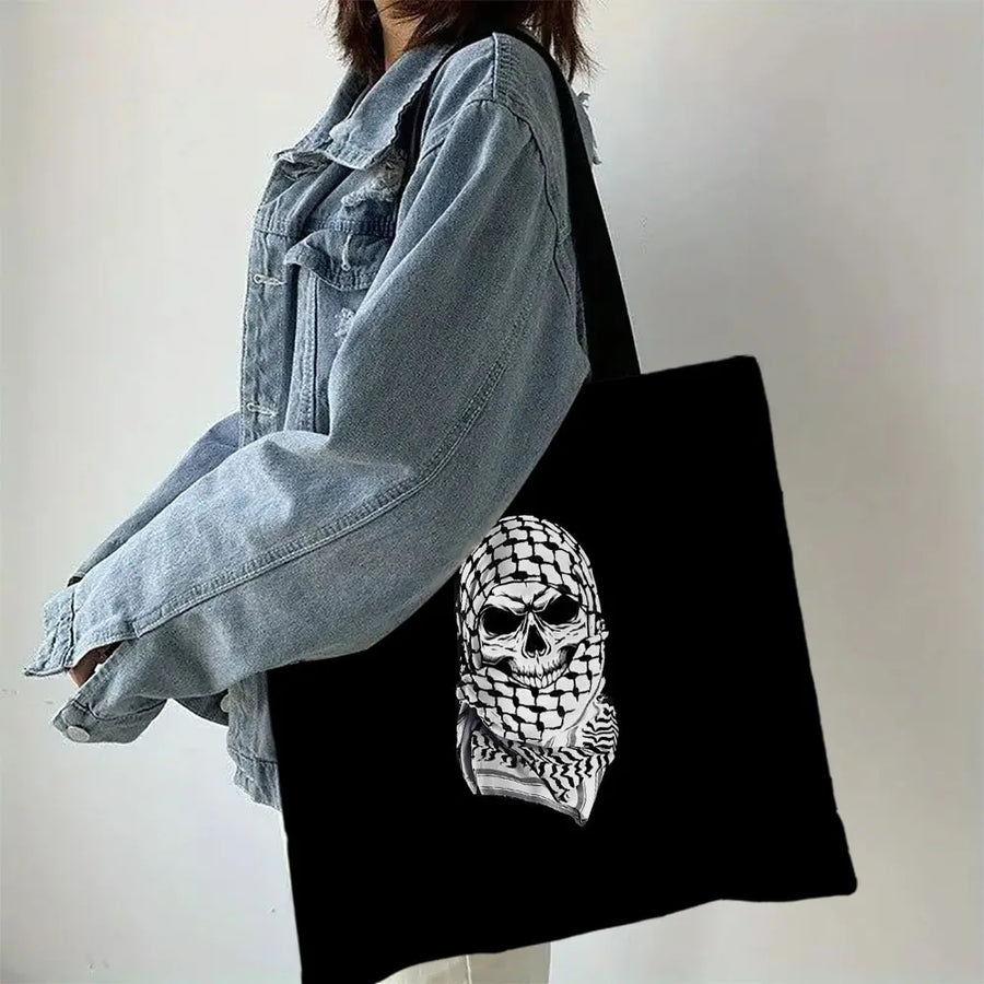 Heart Peace Floral Shoulder Bag – Arabic Calligraphy Keffiyeh Tatreez Art