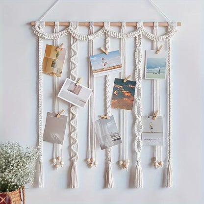 Family  Photos Tapestry Home Decor Macrame Wall Hanging with Tassel Eid Ramadan Decoration Housewarming Gift