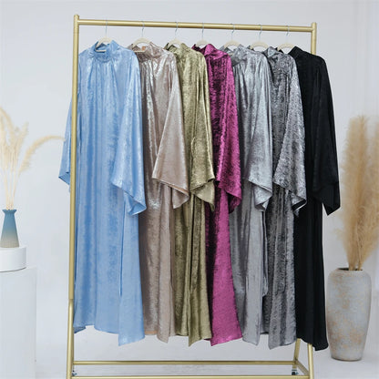 Fashion Satin Abaya Dubai Luxury 2024 Muslim Kaftan Dress Abayas For Women Kebaya Caftan Marocain Robe Femme Musulmane Vestidos