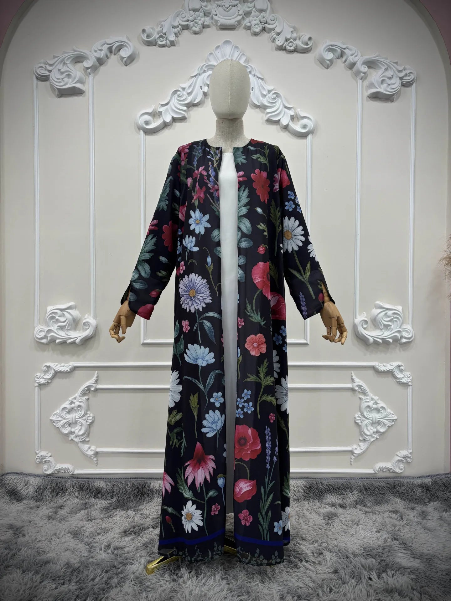 Flower Print Eid – The Open Cardigan Khimar Set for the Muslim Woman in America