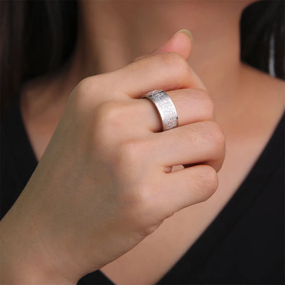 EUEAVAN Muslim Arabic Letter Ring Stainless Steel Islam Allah Prayer Engraved Rings Women Men Religious Amulet Eid Jewelry Gifts