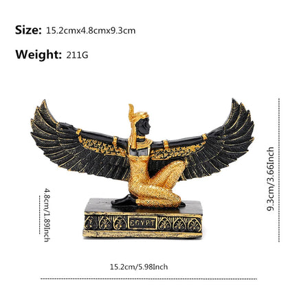 Isis Winged Goddess Resin Figurine – Egyptian Handicraft, Mother of Horus Decor