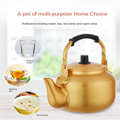 Gold Aluminum Arabic Coffee Kettle – Large Capacity Teapot, 0.75-4L