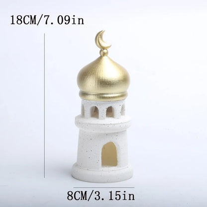 Middle Eastern Style Resin Statue Decor Kaaba Dome Castle House Mosque Islamic Desktop Ornament Islamic Theme Ramadan Muslim