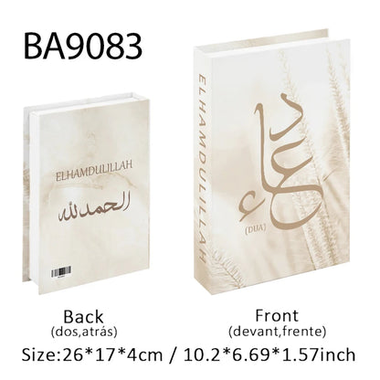 Islamic Kaaba Mosque Luxe Fake Book Storage Box Home Interior Decoration Decorative Books Coffee Table Bedroom Living Room Decor