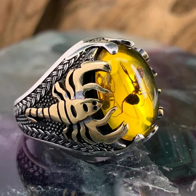 Turkish Men's Ring Vintage Black Zircon Fashion Punk Wind Islamic Religious Muslim Jewelry