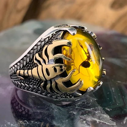 Turkish Men's Ring Vintage Black Zircon Fashion Punk Wind Islamic Religious Muslim Jewelry
