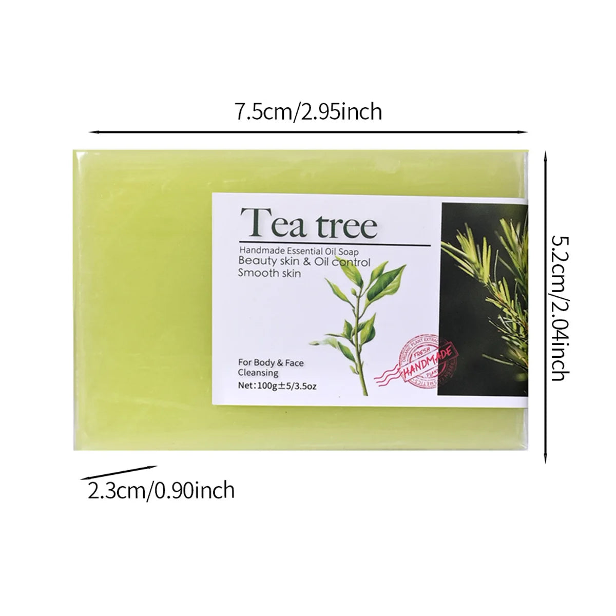 The Tea Tree Bar – Handmade Olive Oil & Essential Oil Soap (100g)