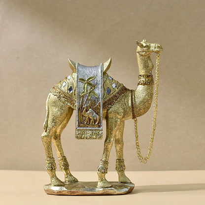 Modern Camel Resin Sculpture – Arabian Desert Figurine for Shelf & Desk Decor