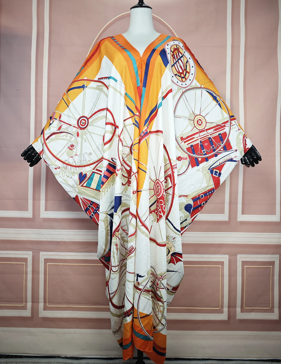 Kuwait Breeze – Printed Silk Kaftan for the Muslim Woman in America