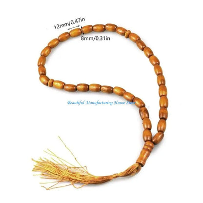 E56A Elegant Muslims Rosary Beads with Charm 33 Count 8mm for Spiritual Practice