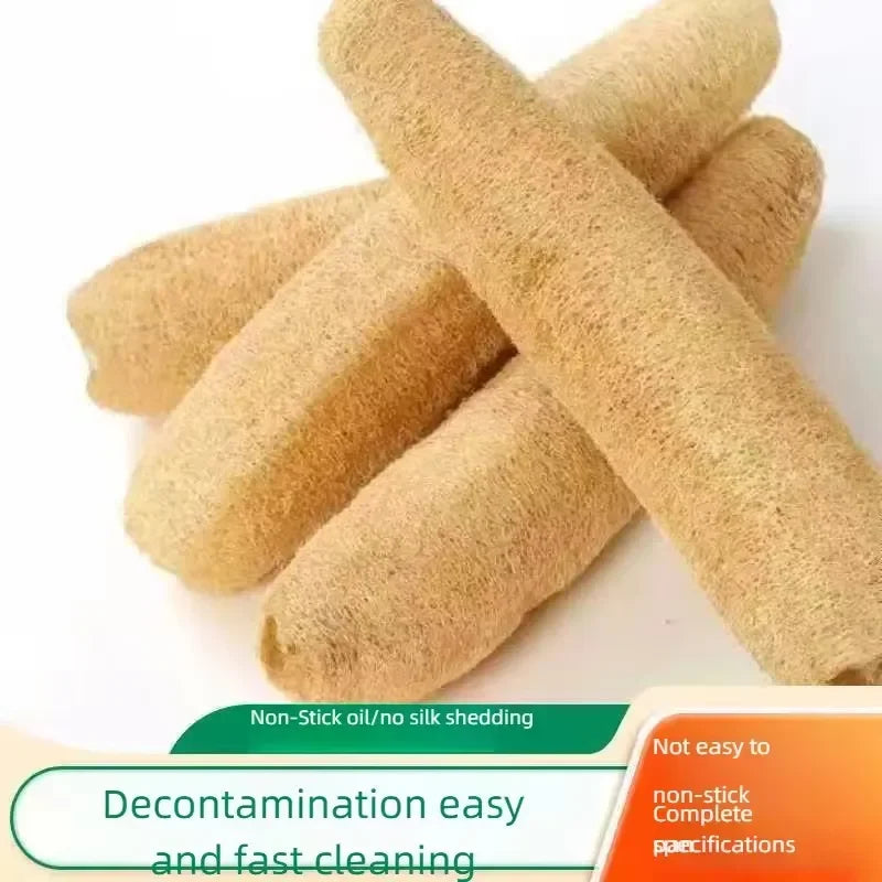 Natural Bath Loofah Exfoliating Body Sponge with Rope Loofah Scrubber for Skin Care Spa Shower Body Bath Brush Kitchen Cleaning