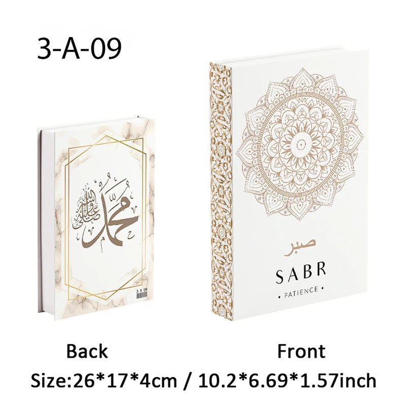 Islamic Ramadan Luxury Fake Book Storage Box Decorative Books Kaaba Mosque Muslims Arch Moroccan Coffee Table Shelf Home Decor