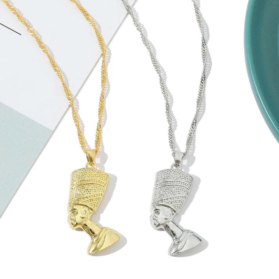 Retro Pharaoh Head Pendant – Hip-Hop Egyptian Necklace for Men & Women