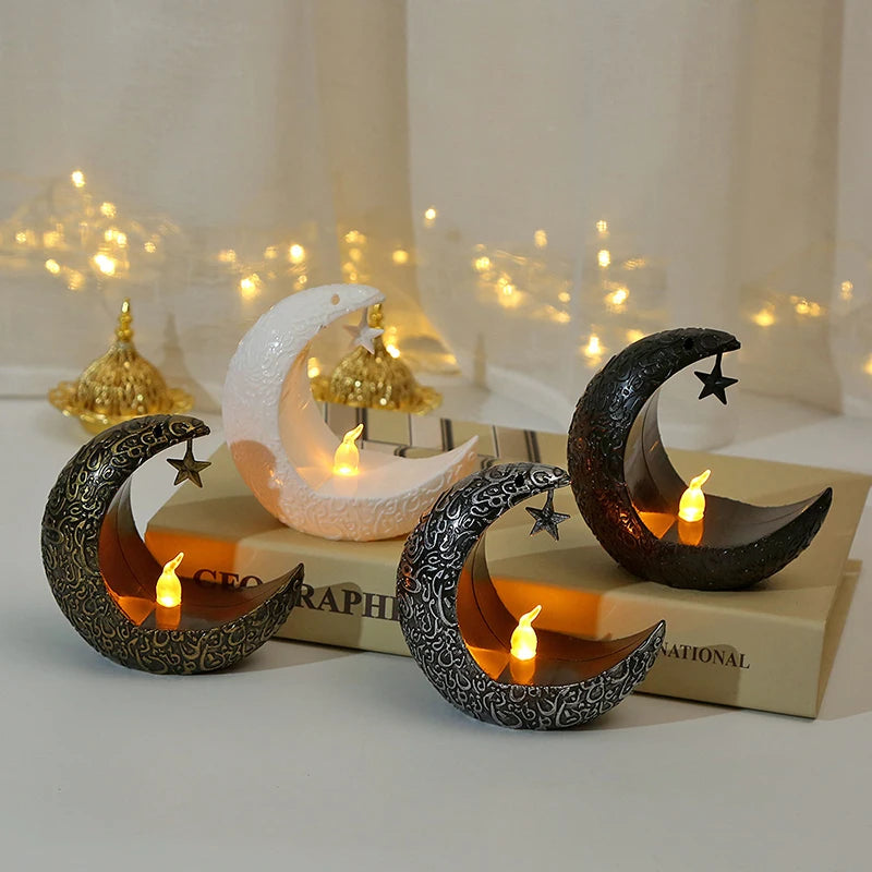 Ramadan Led Candlestick Star Moon Light Ornaments Eid Mubarak Home Decoration Islamic Muslim Party Gift Ramadan  2025