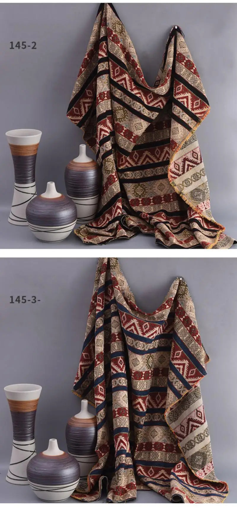 148x100cm Thickener Chenille Jacquard Sofa Fabric Cloth Stripe Luxury Anti-Slip Sofa Cover Boho Fabric Set Luggage DIY Clothing
