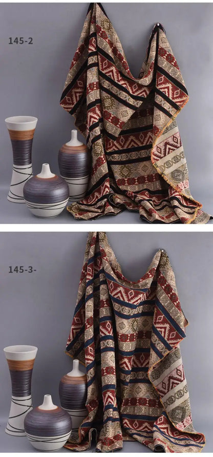 148x100cm Thickener Chenille Jacquard Sofa Fabric Cloth Stripe Luxury Anti-Slip Sofa Cover Boho Fabric Set Luggage DIY Clothing