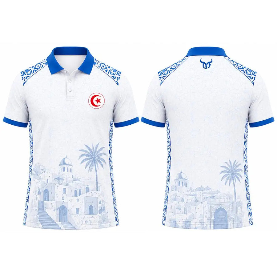 Tunisia 2026 Flag & Landmark Polo – Classic Lapel Button Top, Unisex Streetwear
