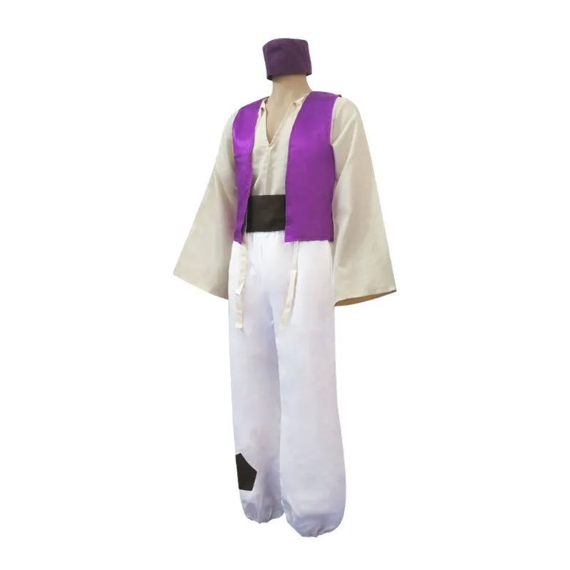 Disney Aladdin Prince Cosplay Costume Full Set with Hat for Men Arabian Outfit for Halloween Carnival Party Role Play