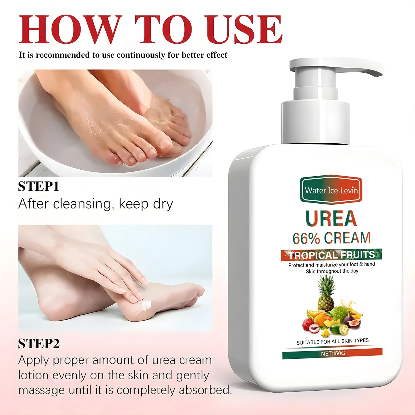 Urea Foot & Hand Cream with Tropical Fruits - Intensive Moisturizing - All-Day Protection - For All Skin Types