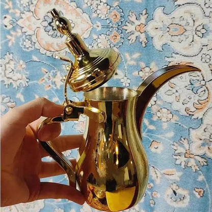Long-mouthed Tea Kettle, Portable Coffee Maker 500/700/1000ML  Arabic Coffee Kettle, Golden Silver Coffee Pots, Narrow Teapot