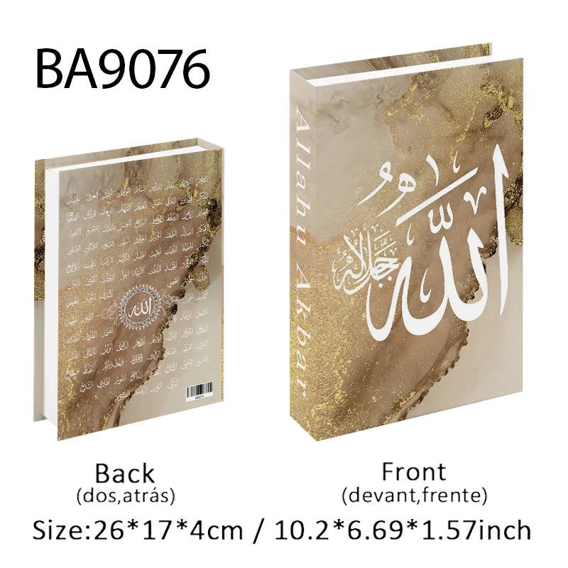 Islamic Ramadan Luxury Fake Book Storage Box Decorative Books Kaaba Mosque Muslims Arch Moroccan Coffee Table Shelf Home Decor