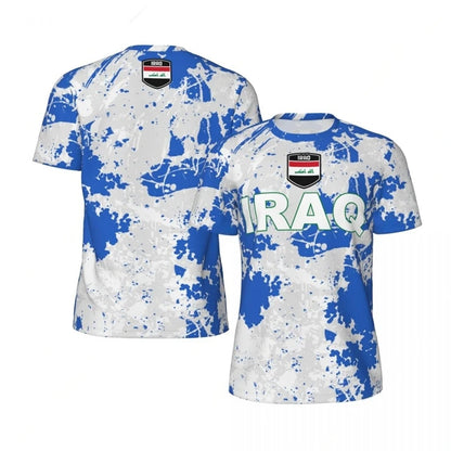 Iraq Flag Graphic Mens Football Jersey Fashion National Emblem 3D Printed Sports T Shirt Casual Oversized Breathable Tees Tops