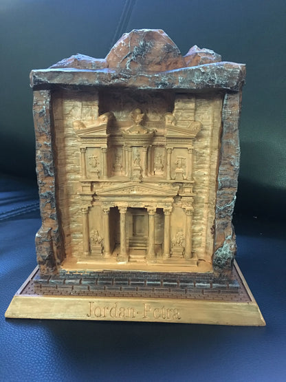 Handmade Petra Treasury Model – Resin Sculpture of Jordan's Ancient City