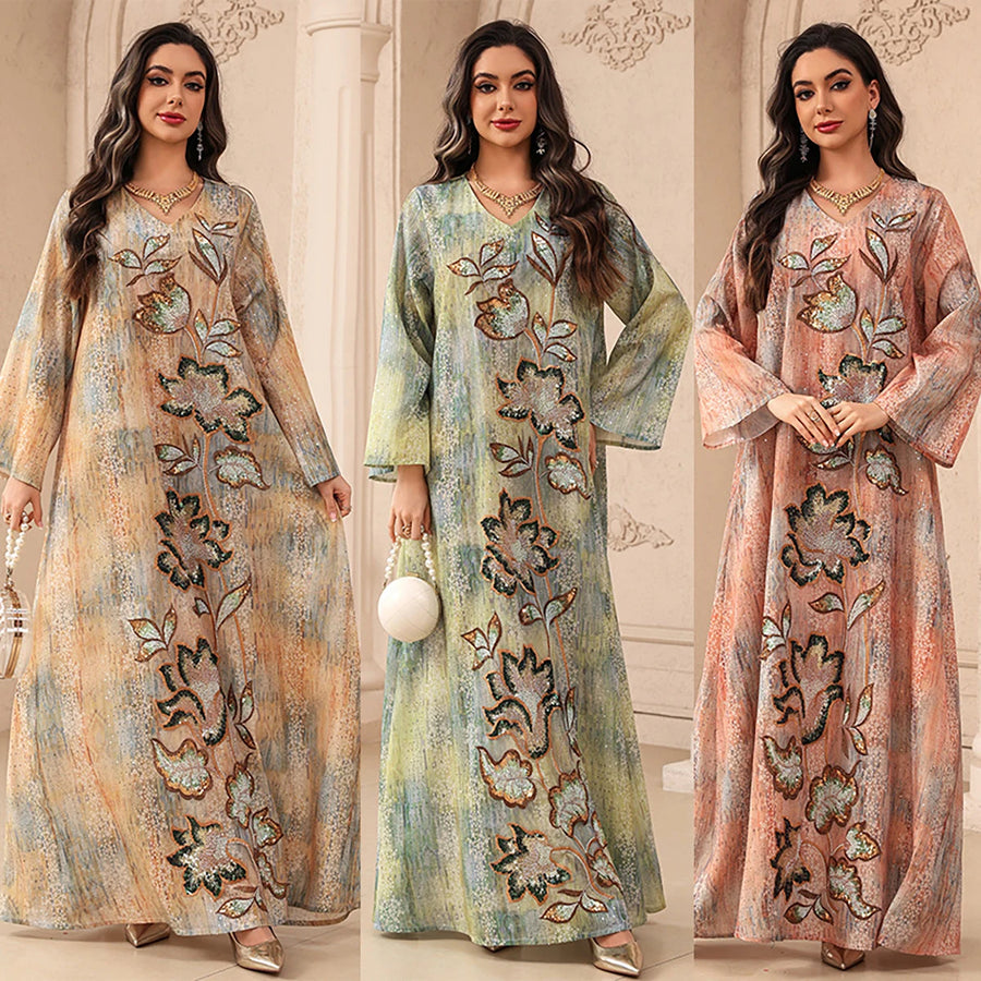 Flowers of Light – The Sequined Eid Djellaba for the Muslim Woman in America