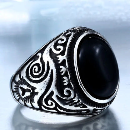 BEIER Vintage Man Boy Oval Tiger Eye Brown Stones Ring in Stainless Steel Jewelry Mens Accessories Anel Aneis BR8-699
