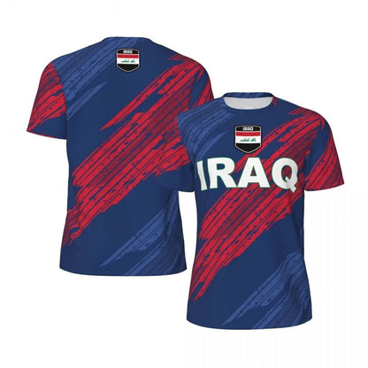 Iraq Flag Graphic Mens Football Jersey Fashion National Emblem 3D Printed Sports T Shirt Casual Oversized Breathable Tees Tops