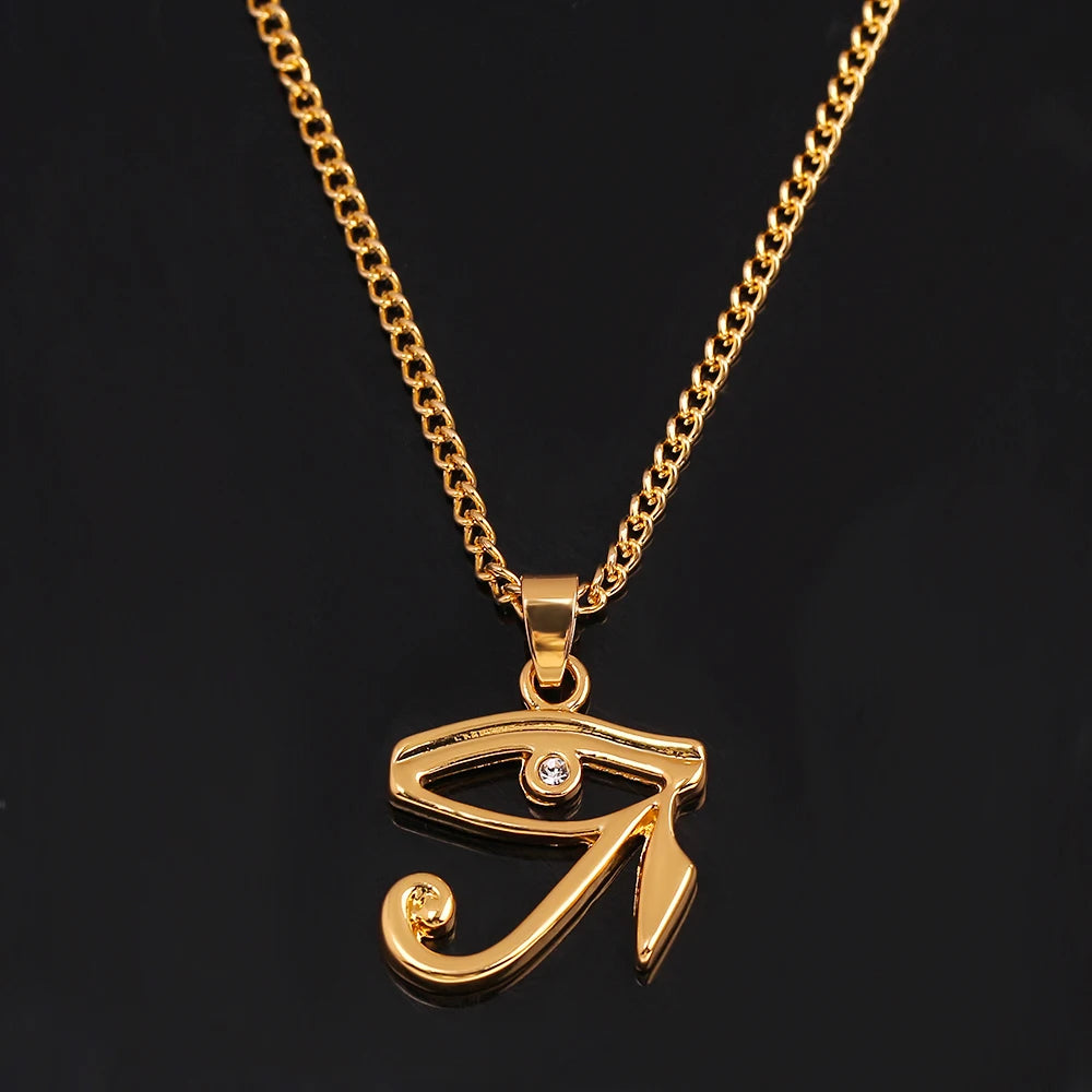 Horus Eye & Eagle Head Pendant – Egyptian Guardian Necklace for Men & Women