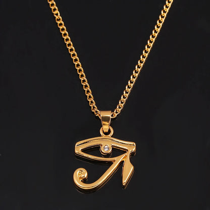 Horus Eye & Eagle Head Pendant – Egyptian Guardian Necklace for Men & Women