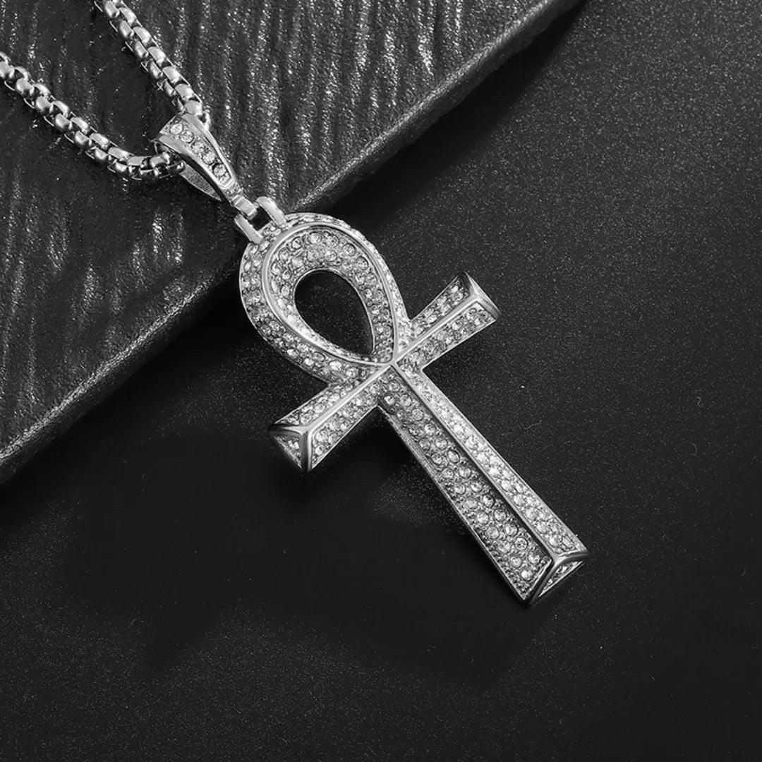 Gold Ankh Cross Pendant – Stainless Steel Key of Life Necklace for Men & Women