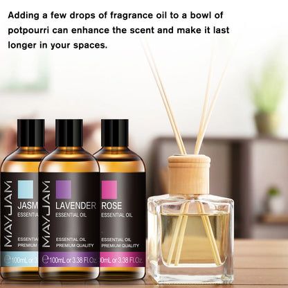 100ml Pure Natural Jasmine Tea Tree Sandalwood Essential Oils Diffuser Plant Lavender Vanilla Rosemary Eucalyptus Essential Oil