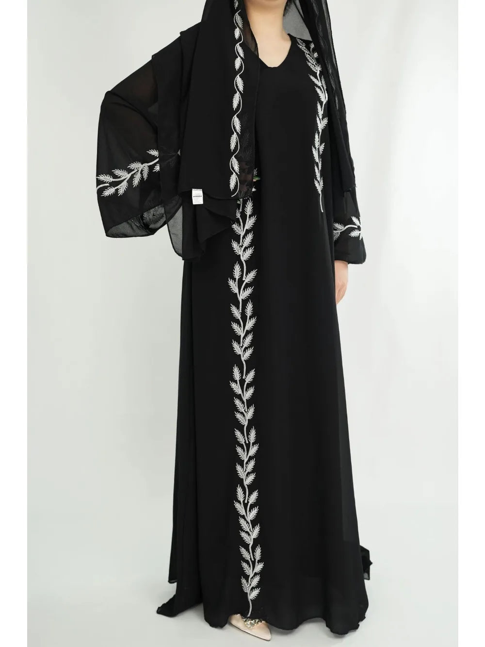 The Eid Set – 2-Piece Embroidered Abaya with Scarf for the Muslim Woman