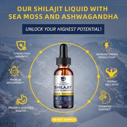 Lukaree Shilajit Drops with 85+ Trace Minerals and Fulvic Acid for Men&Women Immunity&Digestive System Health Cognitive Support