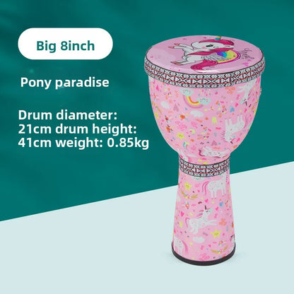 8 inch African  Large 8 Hand Drum PVC Drum Body Lightweight Hand Drum Percussion Bongo suitable for Adult Beginners